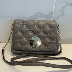KATE SPADE - Grey Leather Crossbody Purse
